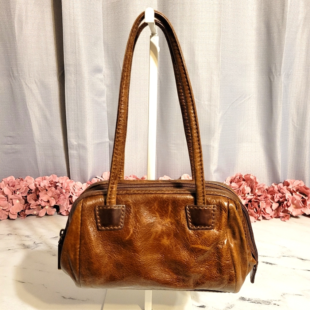 Adorable HOBO Int'l Brown Distressed Small Leather Handbag